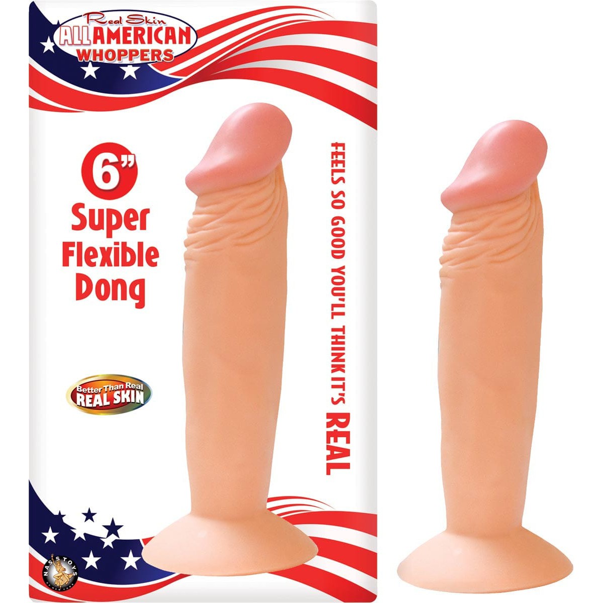 Nasstoys - Real Skin All American Whoppers Super Flexible Dong with Balls Realistic Dildo with suction cup (Non Vibration) 782631223514 CherryAffairs