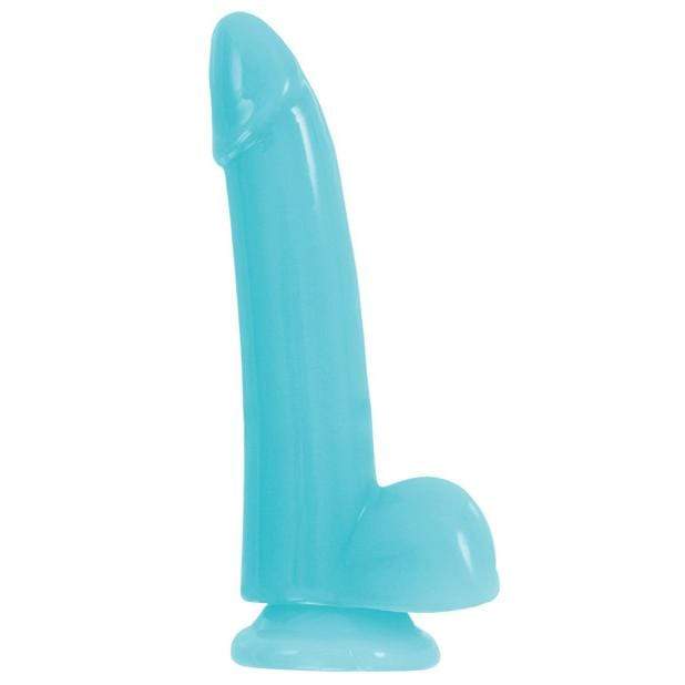 NS Novelties - Firefly Glow In The Dark Smooth Glowing Dildo with Balls  Blue 657447096549 Realistic Dildo with suction cup (Non Vibration)