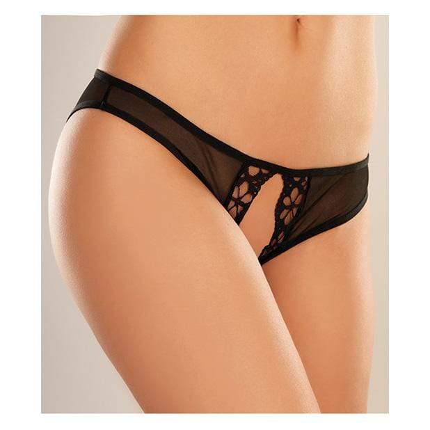Allure Lingerie - Adore Mirabelle Plum Crotchless Panty O/S (Black) ALL1018 CherryAffairs