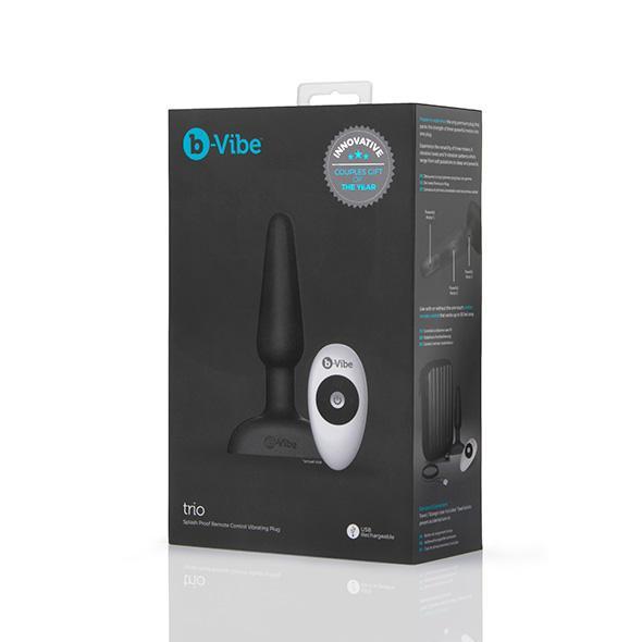 B-Vibe - Trio Remote Control Vibrating Anal Plug (Black) | CherryAffairs Singapore