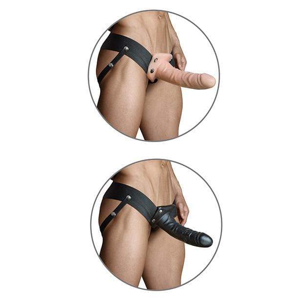 Blush Novelties - Dr Skin Hollow Strap On 6&quot; (Beige)    Strap On with Hollow Dildo for Male (Non Vibration)