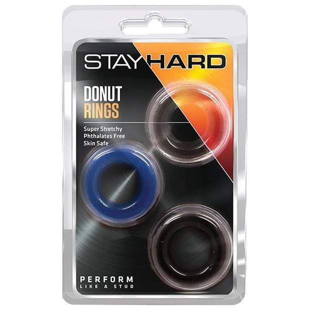 Blush Novelties - Stay Hard Donut Cock Rings 3 Pack (Multi Colour)    Cock Ring (Non Vibration)