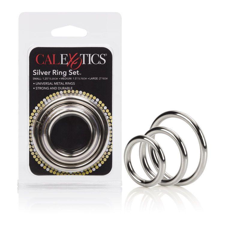 California Exotics - 3 Size Silver Ring Set | CherryAffairs Singapore