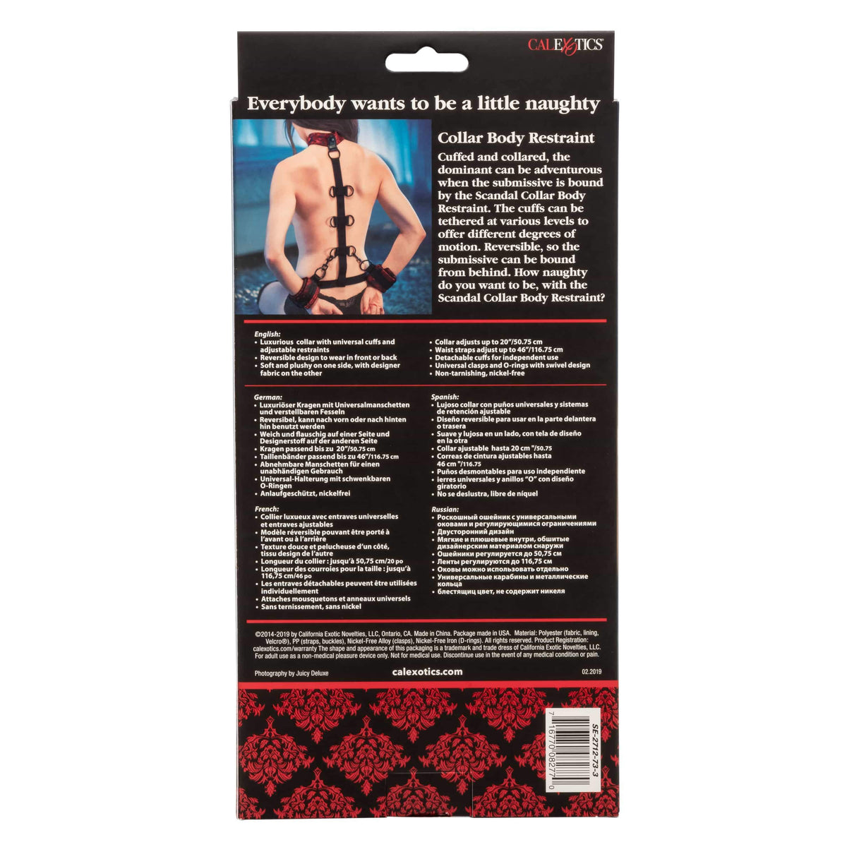 California Exotics - BDSM Scandal Collar Body Restraint (Black) CE1826 CherryAffairs