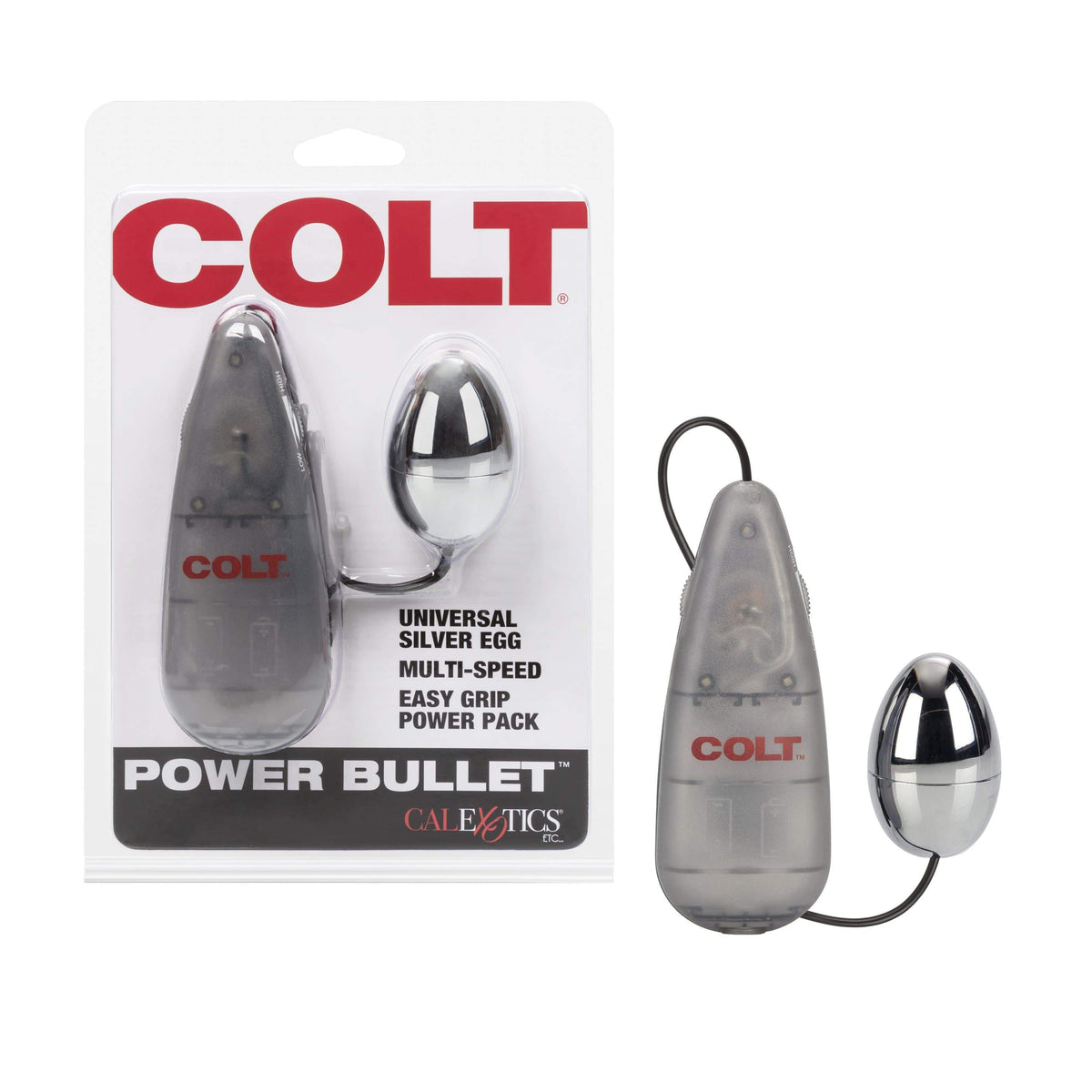 California Exotics - COLT Multi Speed Power Bullet Pak Universal Egg with Remote (Silver) CE1859 CherryAffairs