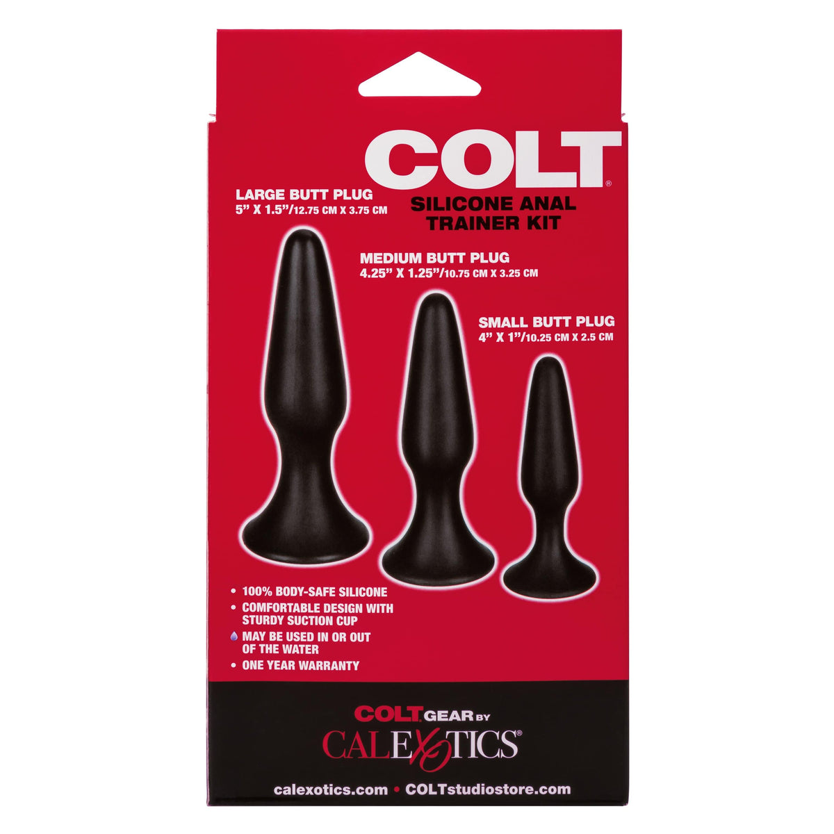 California Exotics - Colt Silicone Anal Trainer Kit 3 Plugs (Black) Anal Kit (Non Vibration) 530352746 CherryAffairs