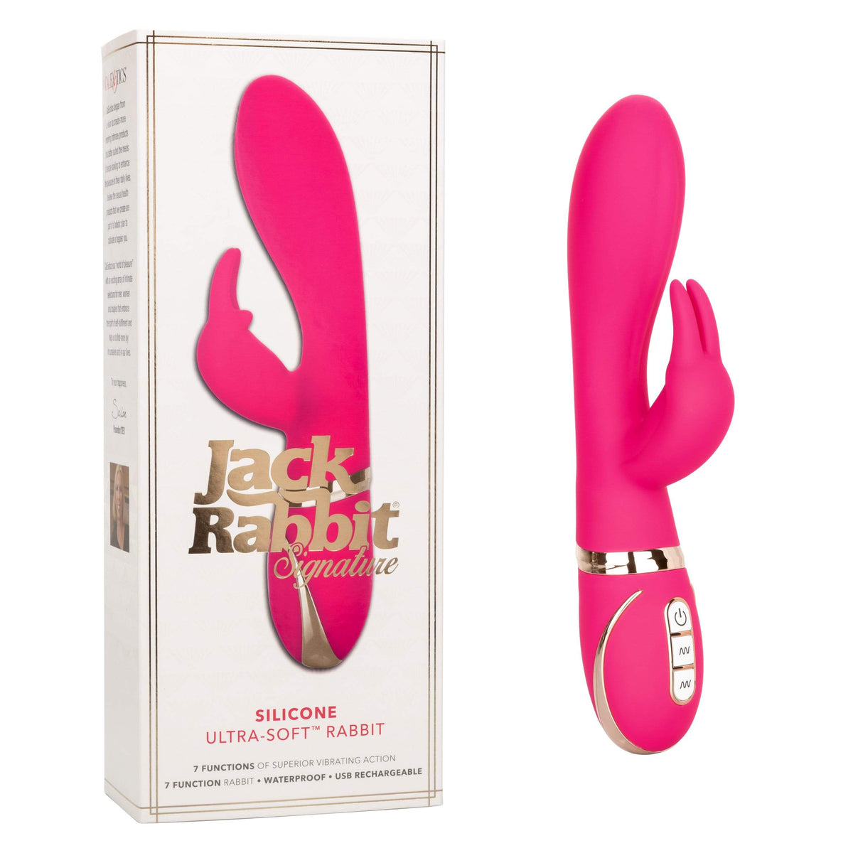 California Exotics - Jack Rabbit Signature Silicone Ultra Soft Rabbit Vibrator (Pink) CE1779 CherryAffairs