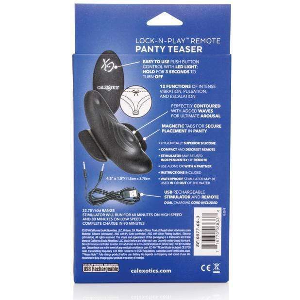 California Exotics - Lock N Play Remote Panty Vibrator (Black) CE1347 CherryAffairs