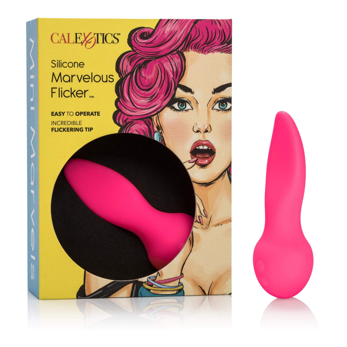 California Exotics - Mini Marvels Silicone Marvelous Flicker Clit Massager (Pink) Clit Massager (Vibration) Rechargeable 716770087584 CherryAffairs