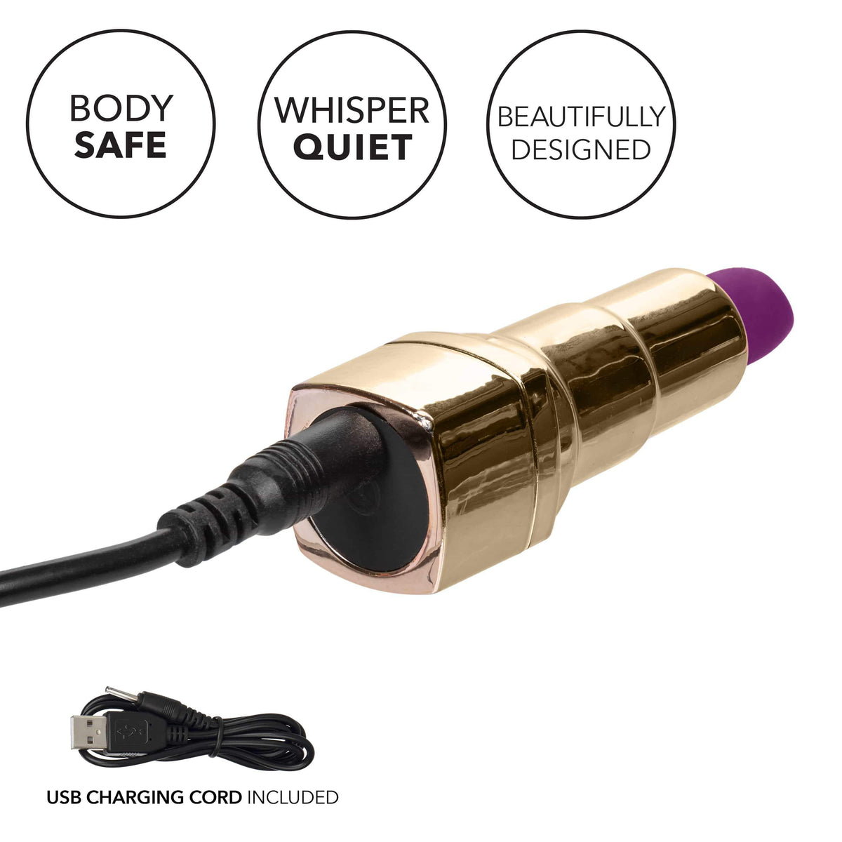 California Exotics - Naughty Bits Bad Bitch Discreet Lipstick Vibrator (Gold)    Discreet Toys