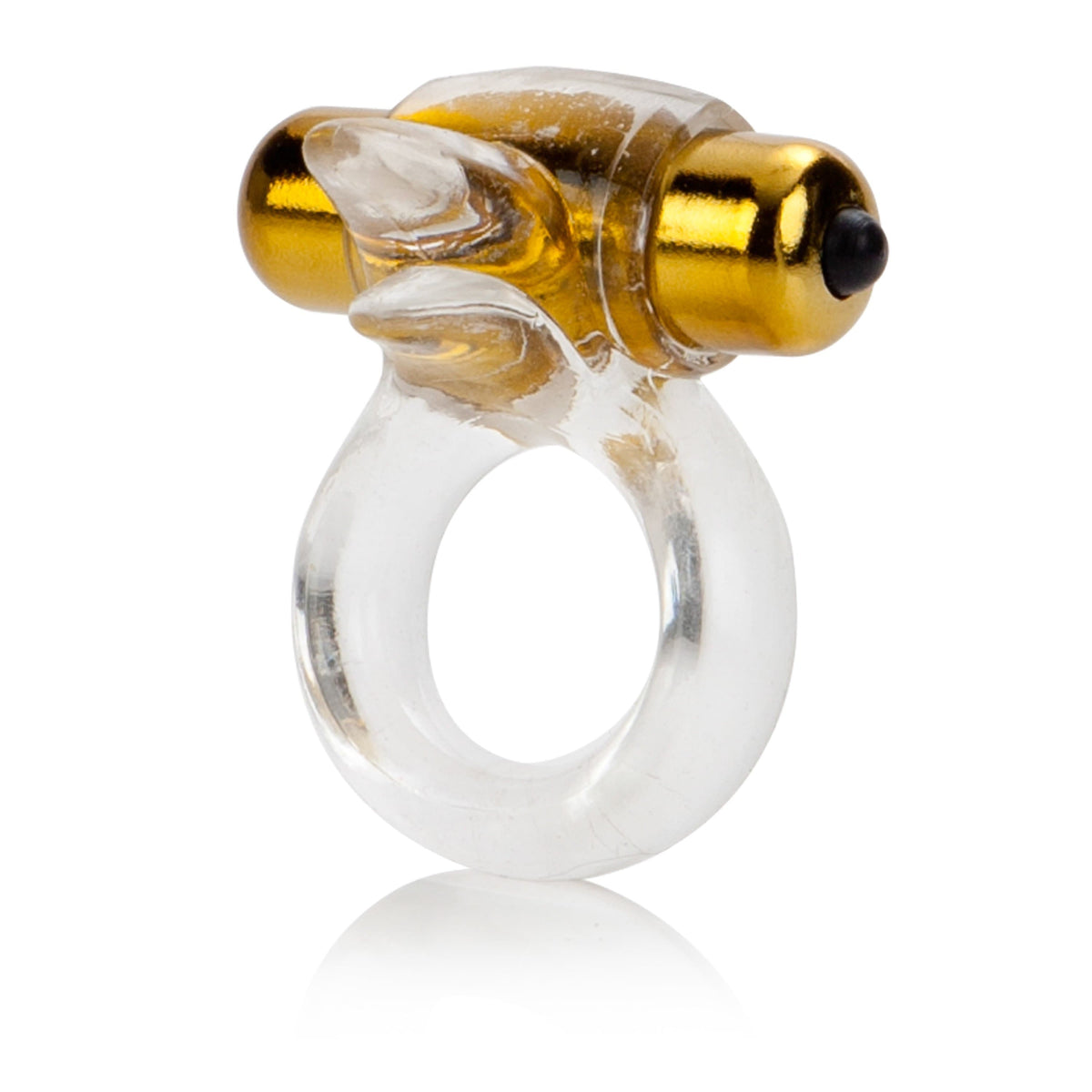 California Exotics - Pure Gold Double Trouble Enhancer Vibrating Cock Ring (Clear) CE1421 CherryAffairs