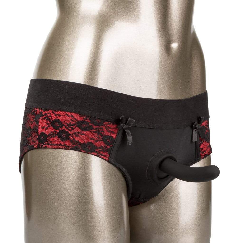 California Exotics - Scandal Crotchless Pegging Panty Set L/XL (Red) CE1737 CherryAffairs