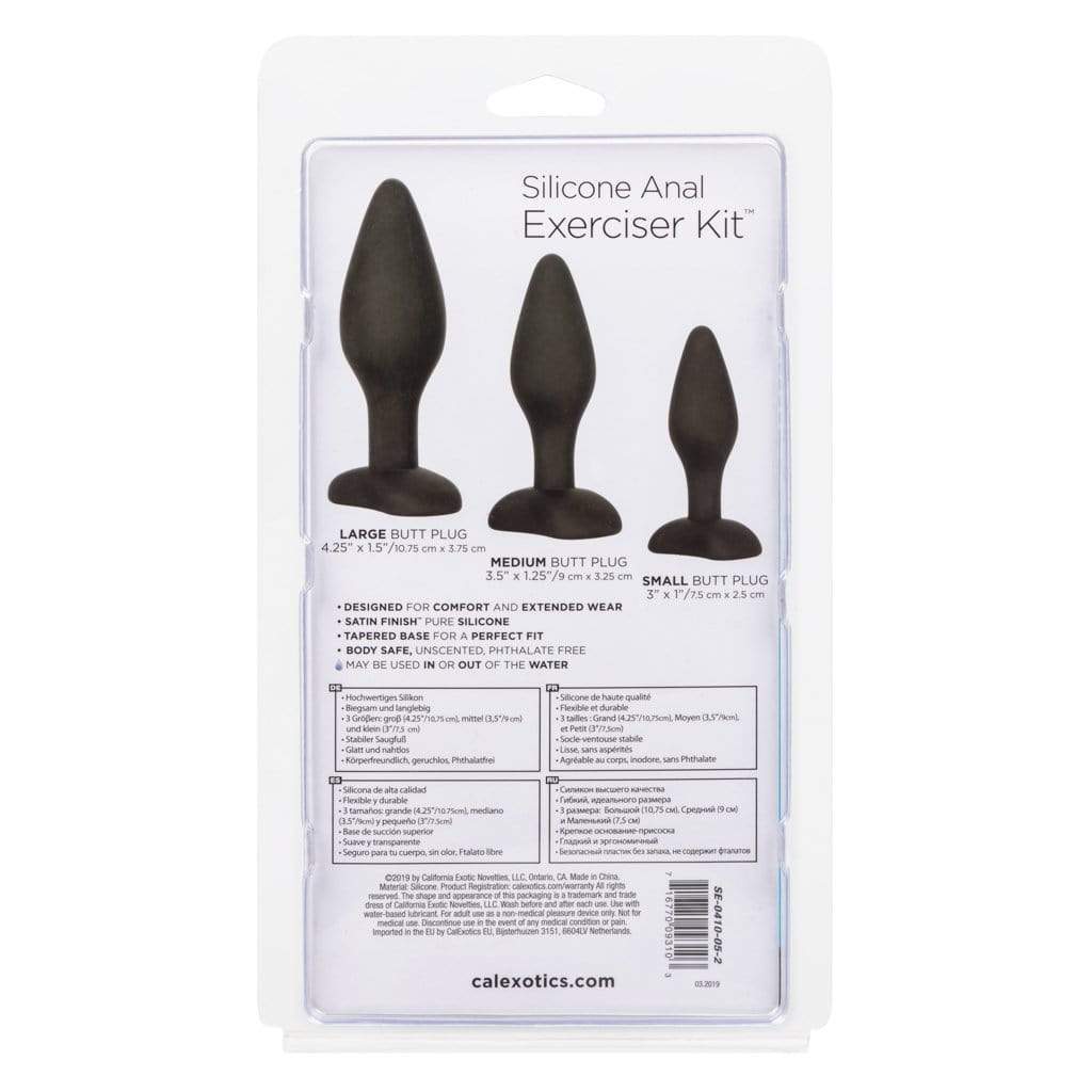 California Exotics - Silicone Flanged Based Anal Exerciser Kit (Black) CE1721 CherryAffairs