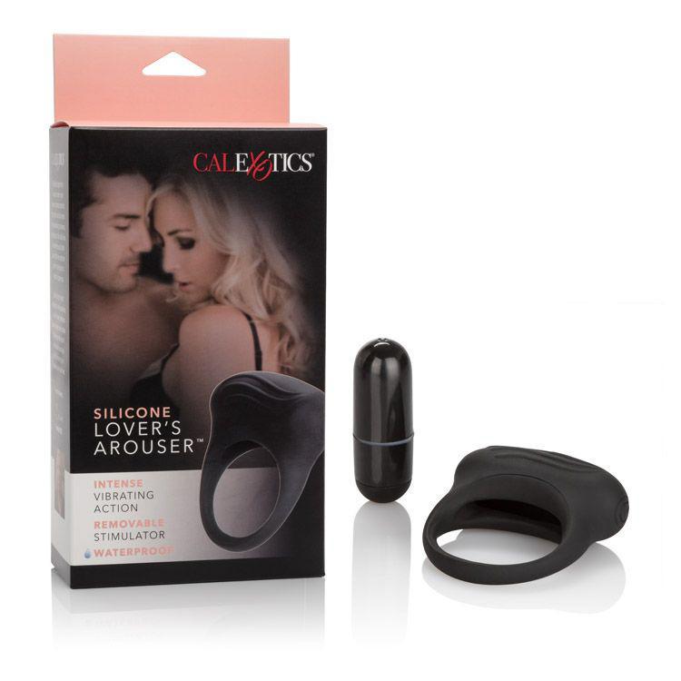 California Exotics - Silicone Lover&#39;s Arouser Vibrating Cock Ring (Black) | CherryAffairs Singapore