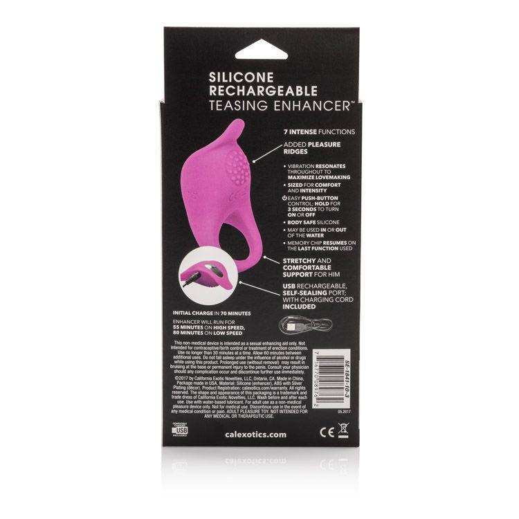 California Exotics - Silicone Rechargeable Teasing Enhancer Cock Ring (Pink) CE1397 CherryAffairs