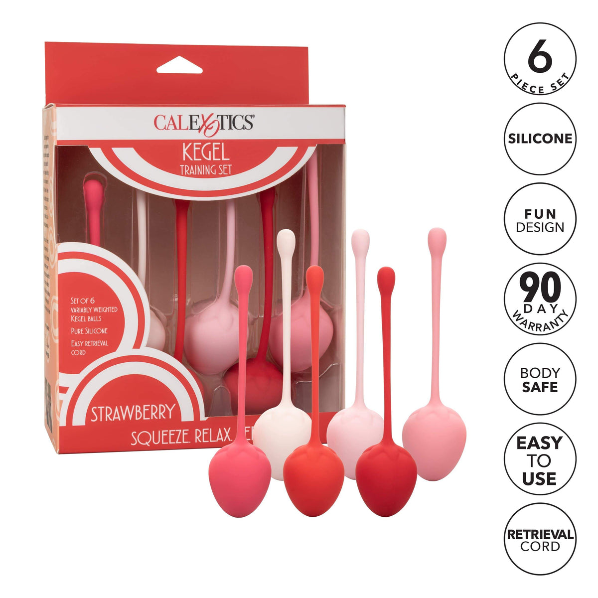 California Exotics - Strawberry Silicone Kegel Balls Training Set (Pink) CE1797 CherryAffairs