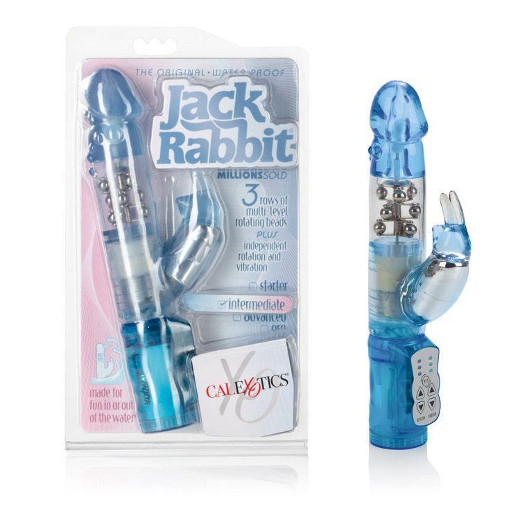 California Exotics - The Original Waterproof 3 Rows Jack Rabbit Vibrator Intermediate (Blue)    Rabbit Dildo (Vibration) Non Rechargeable