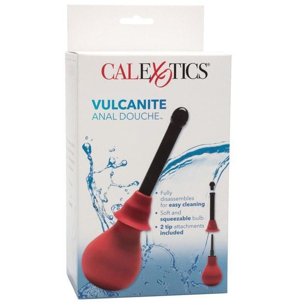 California Exotics - Vulcanite Anal Douche with Attachment (Red) CE1177 CherryAffairs