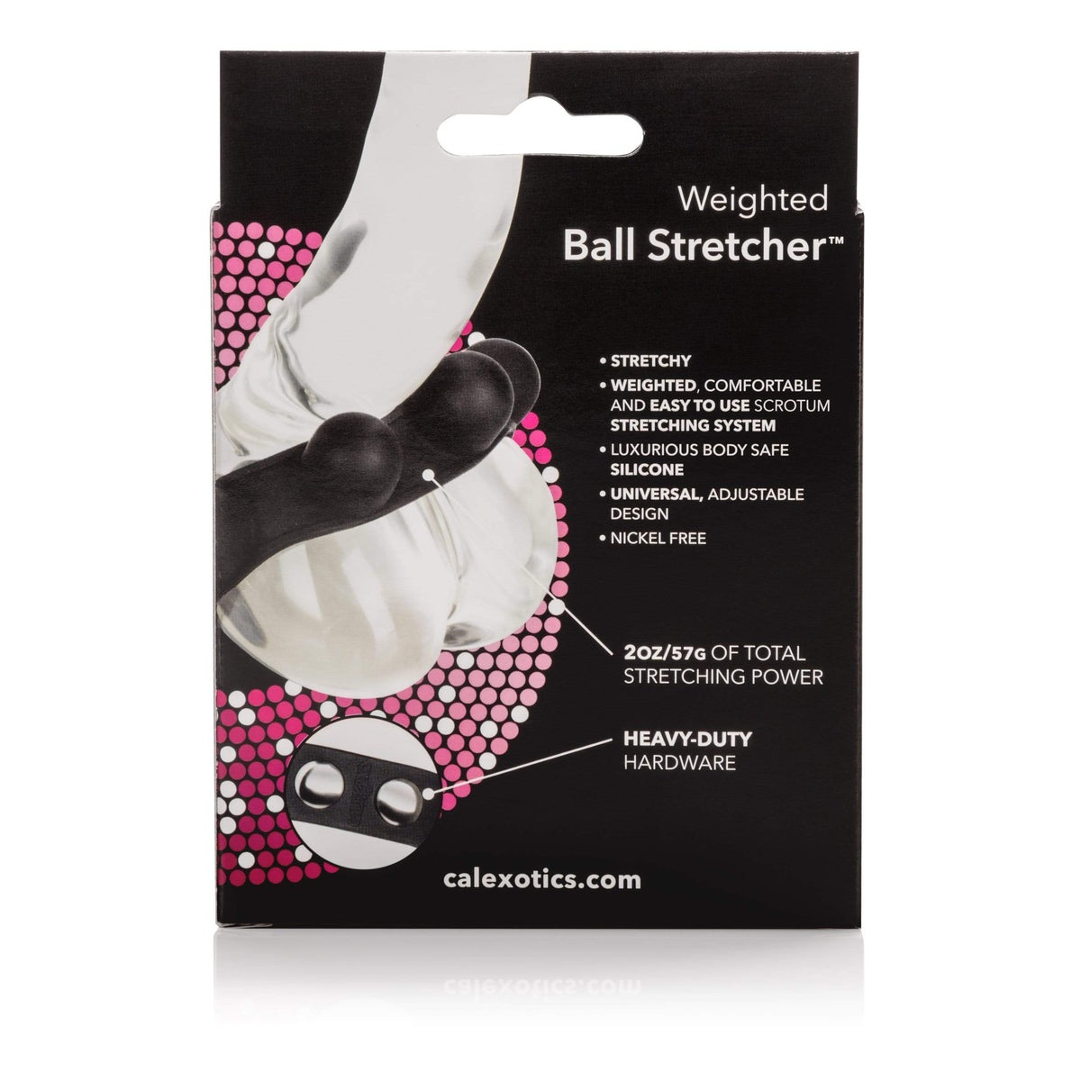 California Exotics - Weighted Ball Stretcher Cock Ring (Black) Silicone Cock Ring (Non Vibration) 716770088451 CherryAffairs