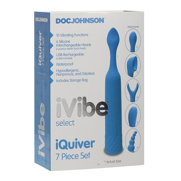 Doc Johnson - iVibe Select iQuiver 7 Piece Set Vibrator (Blue) DJ1164 CherryAffairs