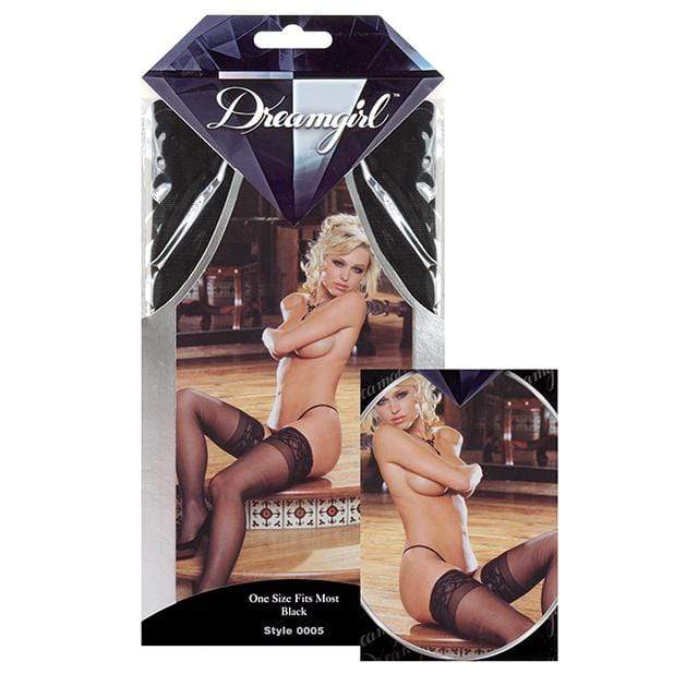 Dreamgirl - Stay Up Thigh Highs with Lace Top O/S (Black) DG1080 CherryAffairs