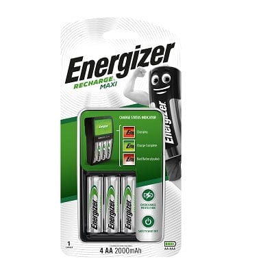 Energizer - Recharge Maxi Charger CHVCM4 with NH15P+ 4 AA Batteries (2000 mAh)    Battery