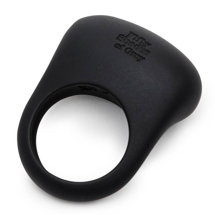 Fifty Shades of Grey - Sensation Rechargeable Vibrating Love Ring (Black)    Silicone Cock Ring (Vibration) Rechargeable