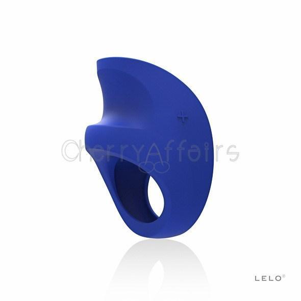 LELO - Pino Vibrating Cock Ring with Cufflinks and Clip (Blue) | CherryAffairs Singapore
