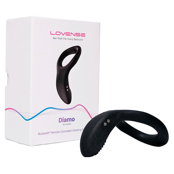 Lovense - Diamo App-Controlled Vibrating Silicone Cock Ring (Black)    Remote Control Cock Ring (Vibration) Rechargeable