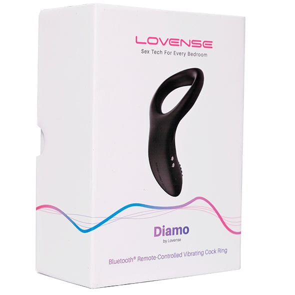 Lovense - Diamo App-Controlled Vibrating Silicone Cock Ring (Black) Remote Control Cock Ring (Vibration) Rechargeable 728360599759 CherryAffairs