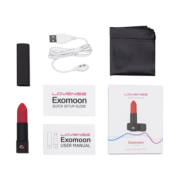 Lovense - Exomoon App-Controlled Discreet Lipstick Vibrator (Red)    Clit Massager (Vibration) Rechargeable