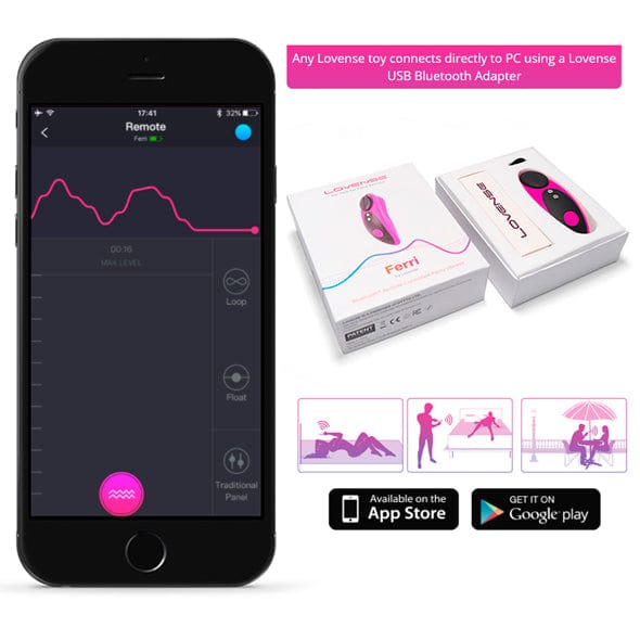 Lovense - Ferri App-Controlled Panty Vibrator (Pink)    Panties Massager Remote Control (Vibration) Rechargeable