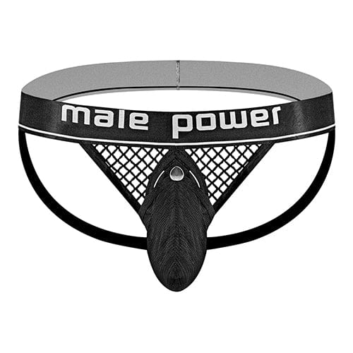 Male Power - Cock Pit Fishnet Cock Ring Jock Underwear S/M (Black) Gay Pride Underwear 845830084093 CherryAffairs