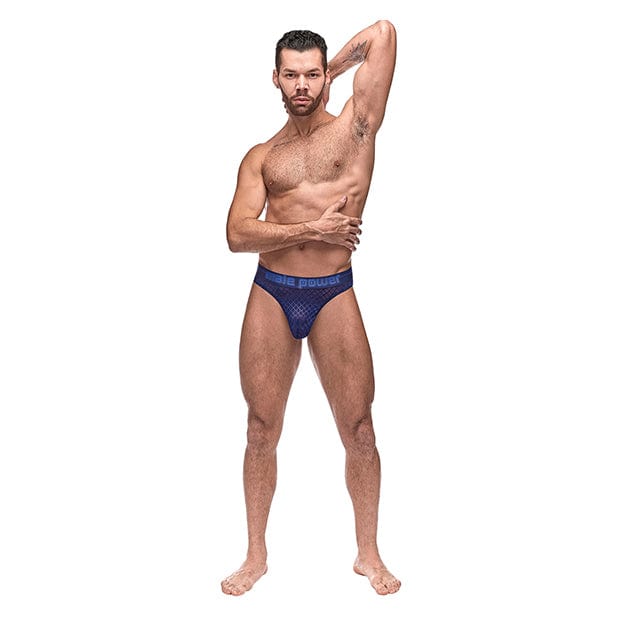 Male Power - Diamond Mesh Bong Thong Underwear L/XL (Blue)    Gay Pride Underwear