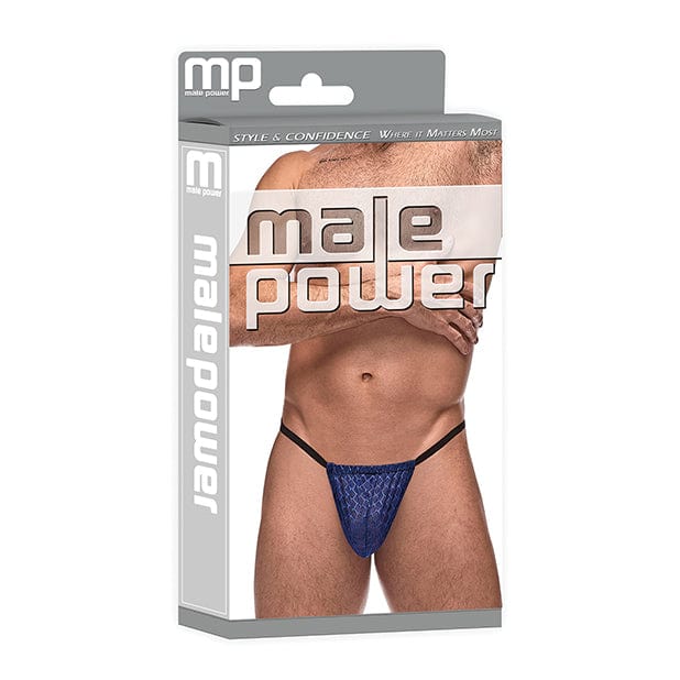 Male Power - Diamond Mesh Posing Strap Underwear O/S (Blue) Gay Pride Underwear 845830085335 CherryAffairs