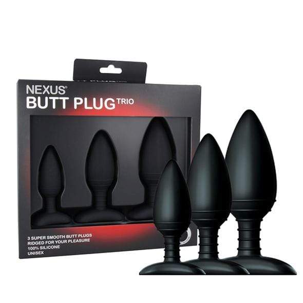 Nexus - Unisex Silicone Butt Plug Trio (Black) NE1049 CherryAffairs