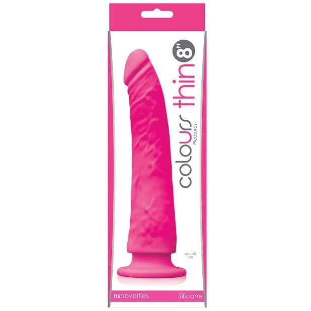 NS Novelties - Colours Pleasures Thin Realistic Dildo 8&quot; with Suction Cup (Pink) NS1081 CherryAffairs