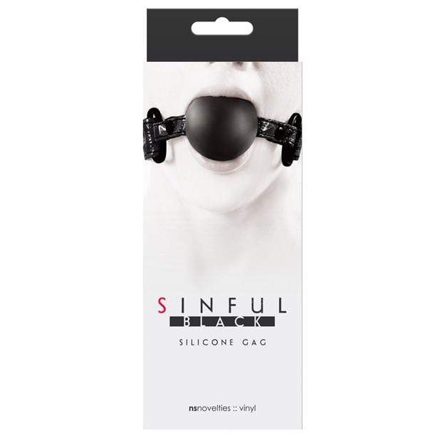 NS Novelties - Sinful Soft Silicone Gag (Black) NS1098 CherryAffairs