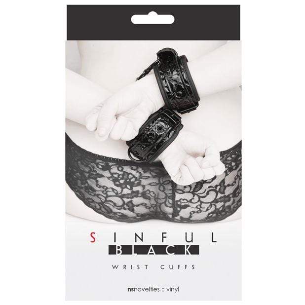 NS Novelties - Sinful Wrist Cuffs (Black) NS1070 CherryAffairs