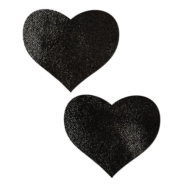 Pastease - Basic Liquid Heart Pasties Nipple Covers O/S (Black)    Nipple Covers