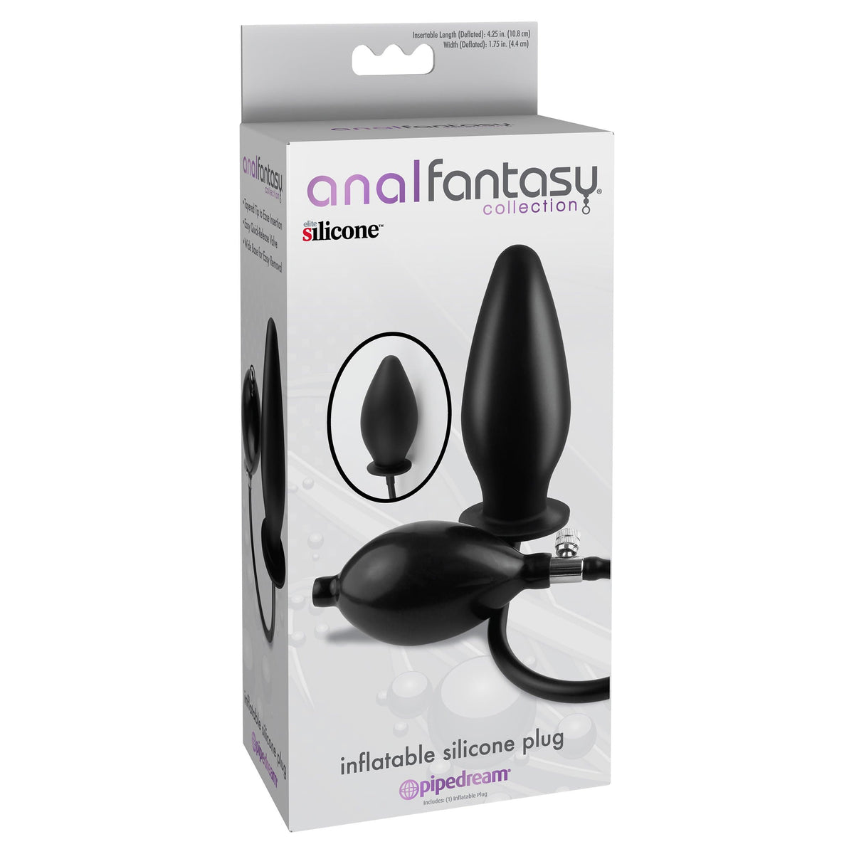 Pipedream - Anal Fantasy Collection Inflatable Silicone Plug (Black) PD1493 CherryAffairs