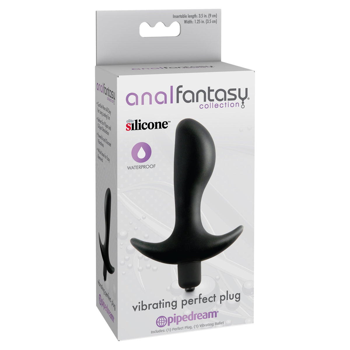 Pipedream - Anal Fantasy Collection Vibrating Perfect Butt Plug (Black) Anal Plug (Vibration) Non Rechargeable 603912332049 CherryAffairs