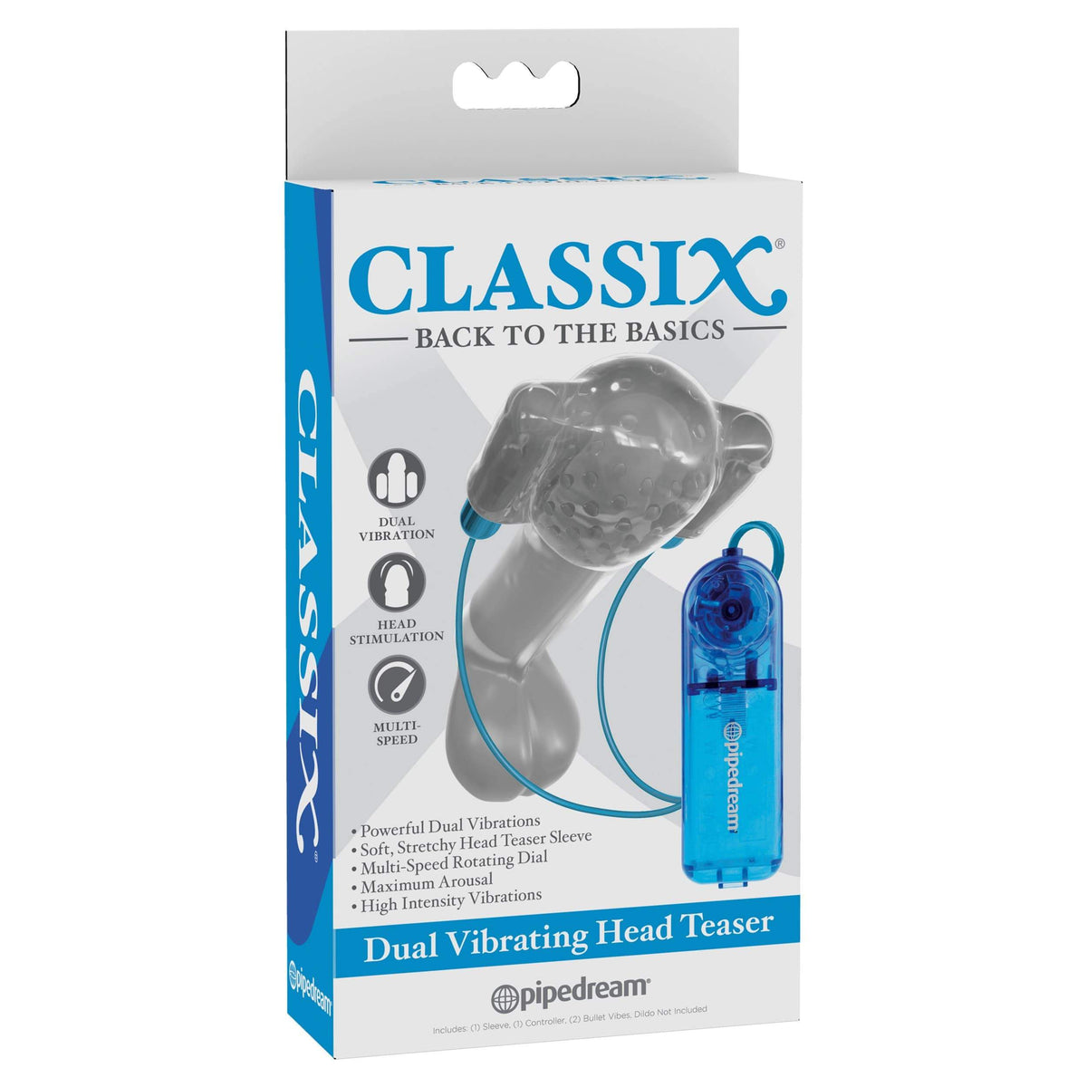 Pipedream - Classix Dual Vibrating Head Teaser (Blue) PD1777 CherryAffairs