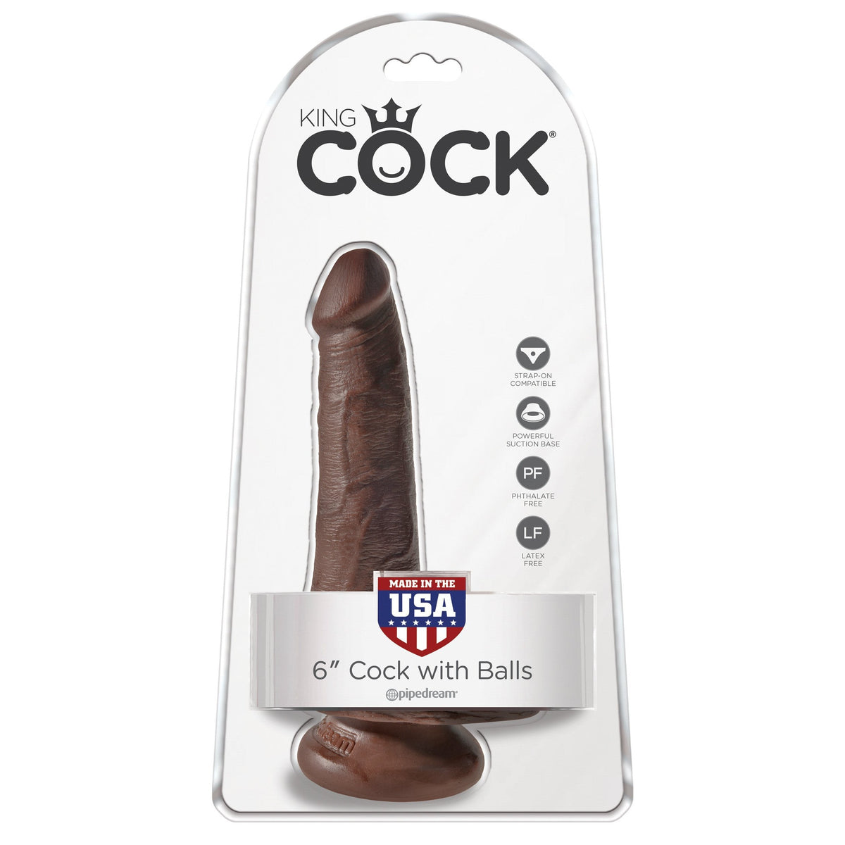 Pipedream - King Cock 6&quot; Cock with Balls (Dark Brown) PD1645 CherryAffairs