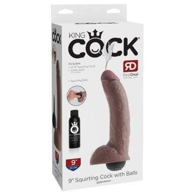 Pipedream - King Cock Squirting Cock with Balls 9&quot; (Brown) PD1763 CherryAffairs
