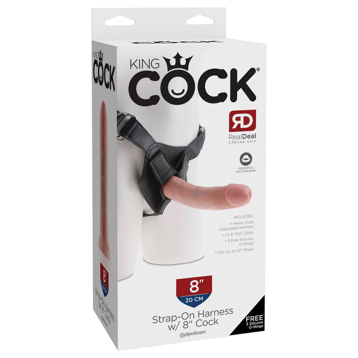 Pipedream - King Cock Strap-On Harness with 8&quot; Cock (Flesh) PD1120 CherryAffairs