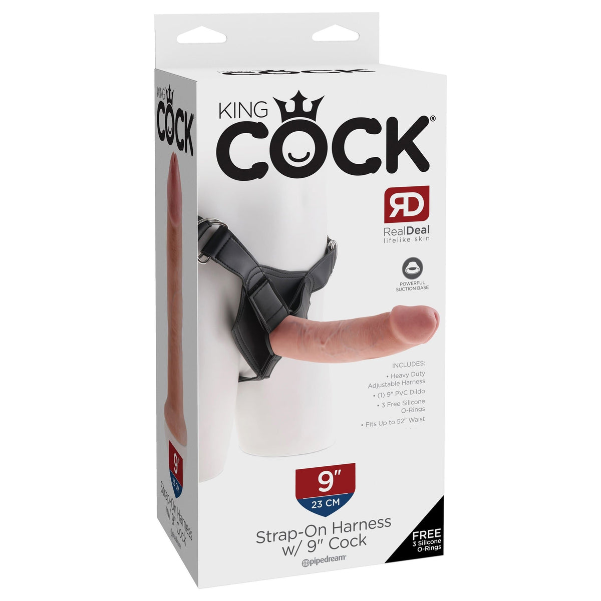 Pipedream - King Cock Strap-On Harness with 9&quot; Cock (Flesh) PD1121 CherryAffairs