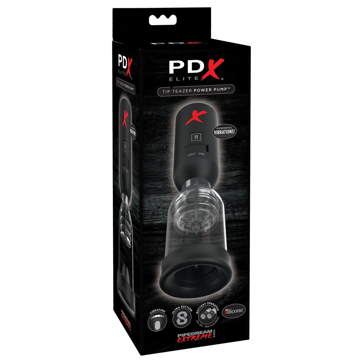 Pipedream - PDX Elite Tip Teazer Power Pump (Black) PD1579 CherryAffairs