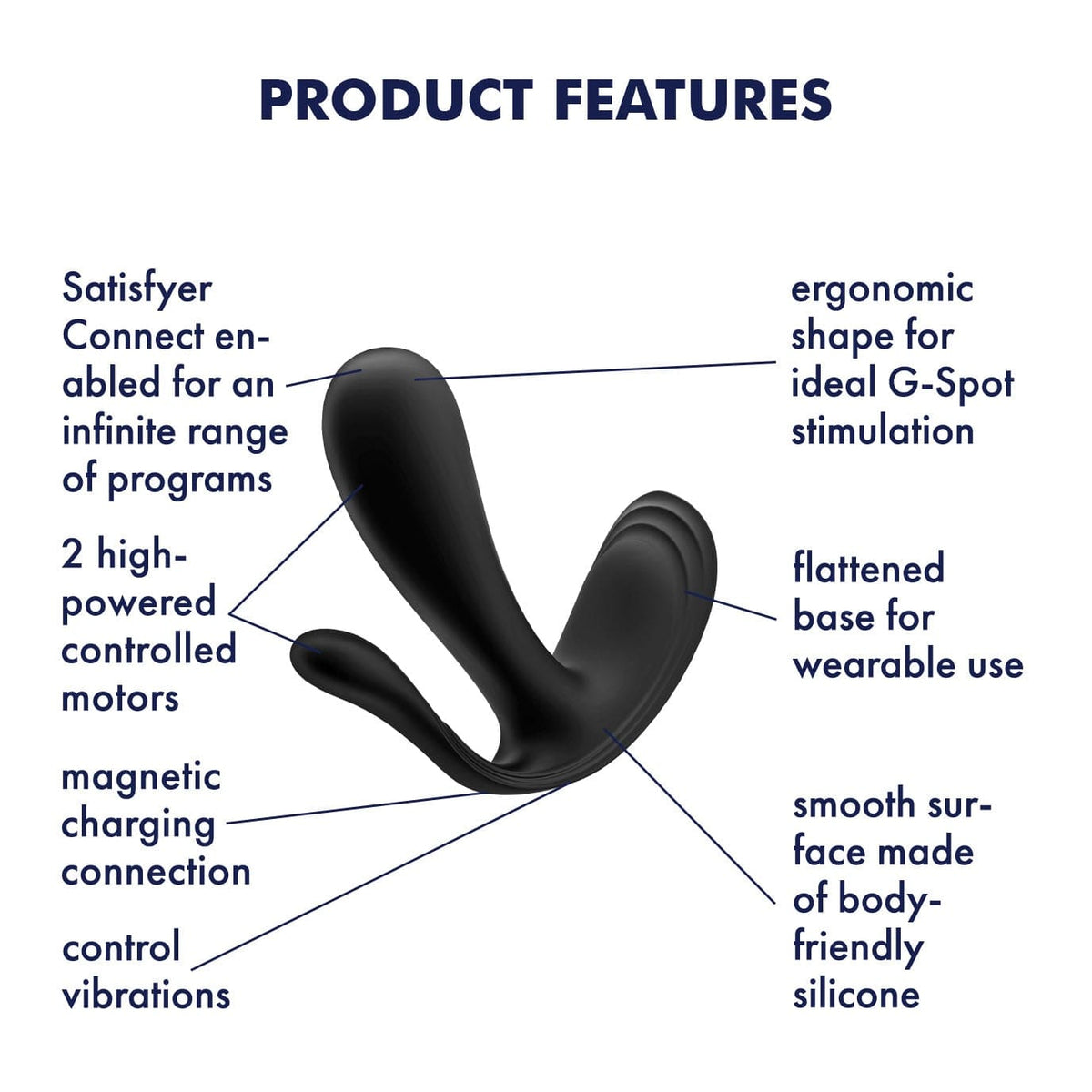 Satisfyer - Top Secret+ Wearable G-spot Vibrator (Black) G Spot Dildo (Vibration) Rechargeable 4061504003405 CherryAffairs