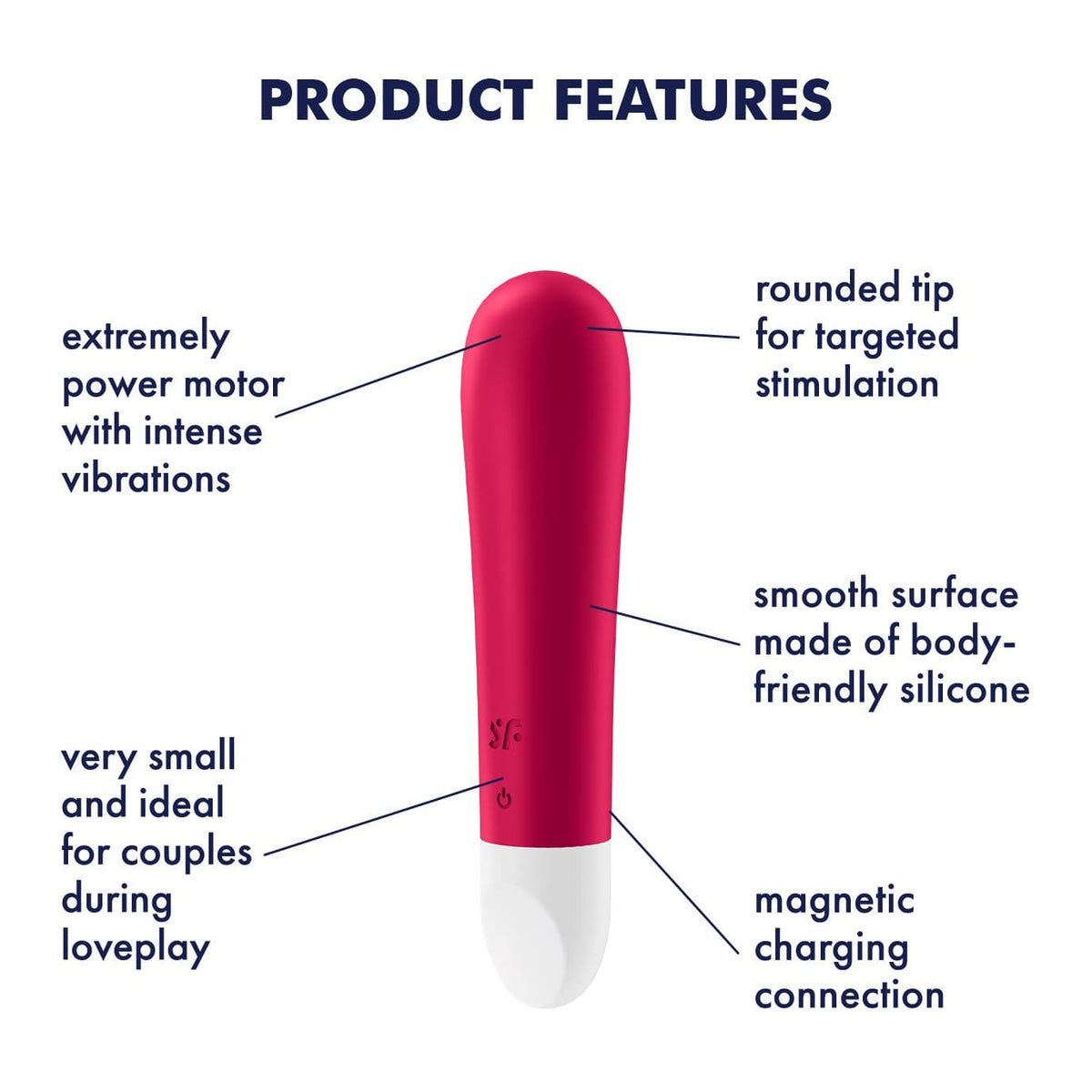 Satisfyer - Ultra Power Bullet 1 Vibrator (Red) Bullet (Vibration) Rechargeable 4061504009582 CherryAffairs